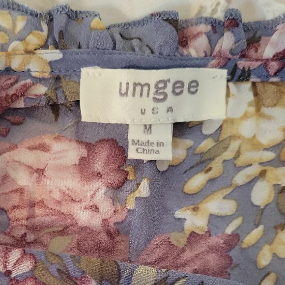 Umgee Purple Floral Ruffle Blouse - Picture 5 of 5